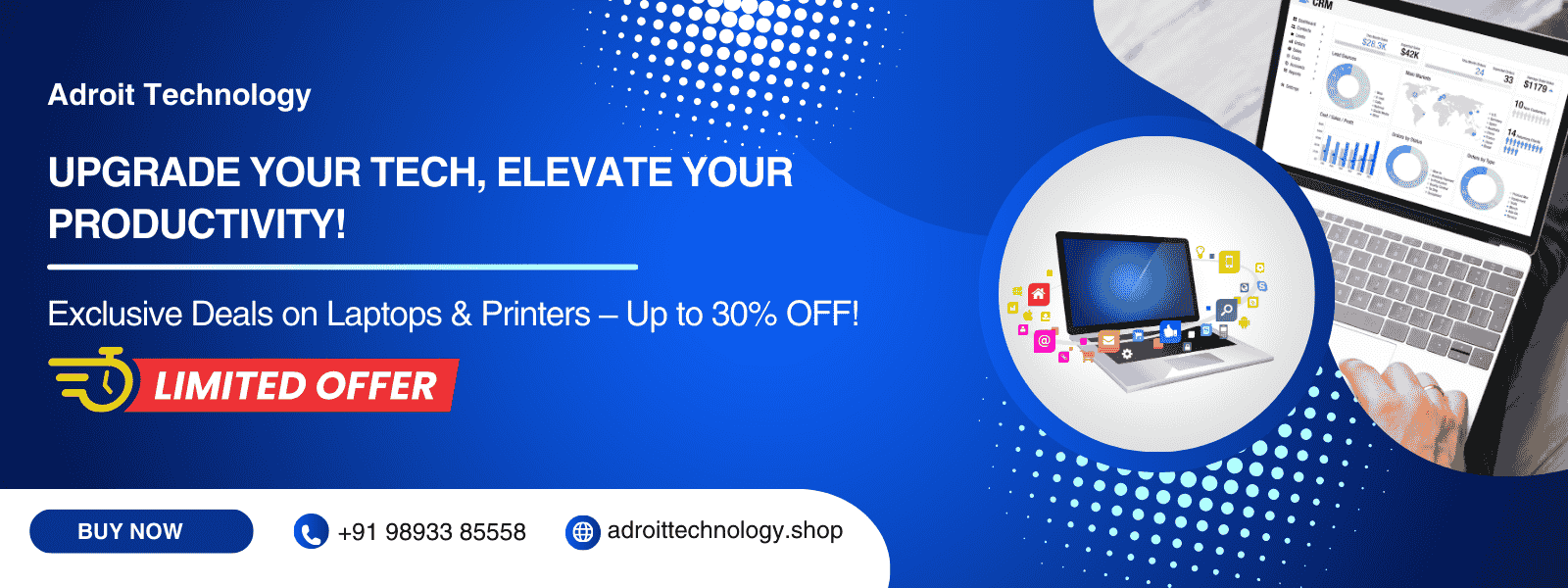 Blue Modern Digital Business Outdoor Banner