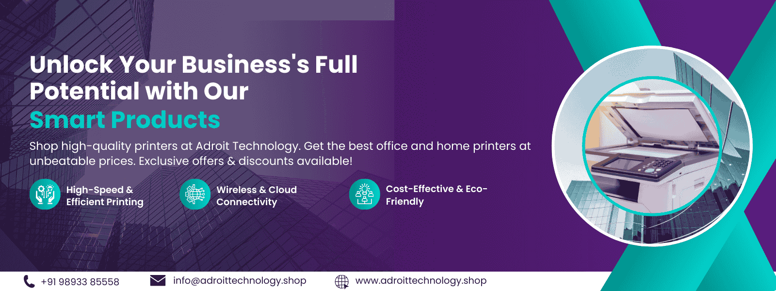 Purple And Green Modern Business Outdoor Banner